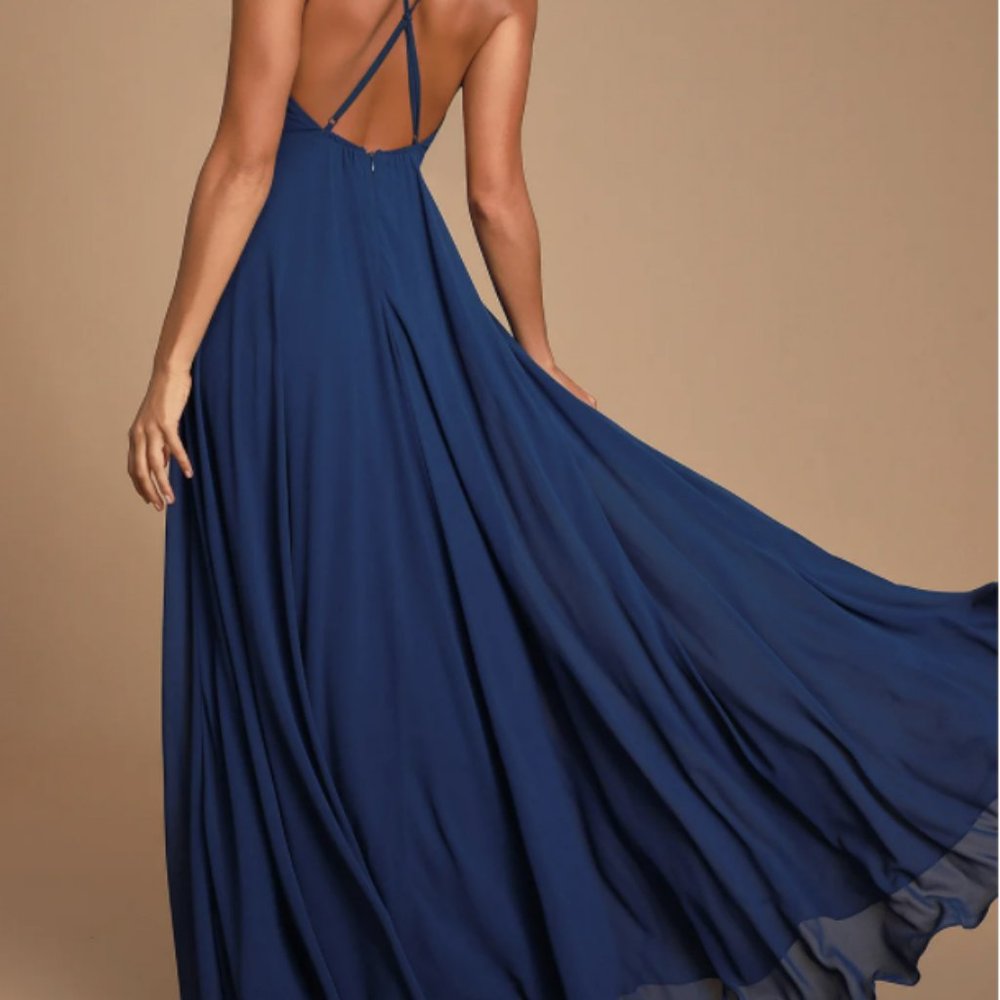 Lulus NWT Mythical Kind of Love Navy Blue Maxi Dress - Picture 4 of 7